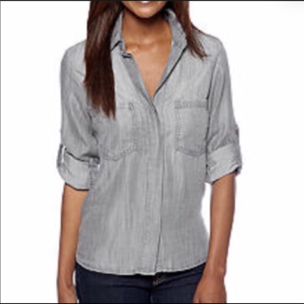 Cloth and Stone dark grey chambray shirt size XS